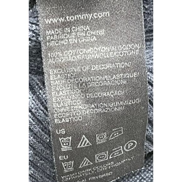 Tommy Hilfiger Sweater XXL Blue 1/4 Zip 100 Cotton Academia Mock Neck Minimalist - Picture 4 of 5